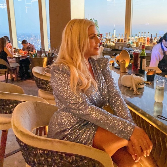 JENNIFER BLUE ILUSION DRESS - Size Large - Picture 4 of 6